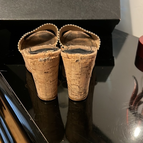 ❤️VINTAGE ❤️ Chanel cork bottom logo sandals - Picture 9 of 10